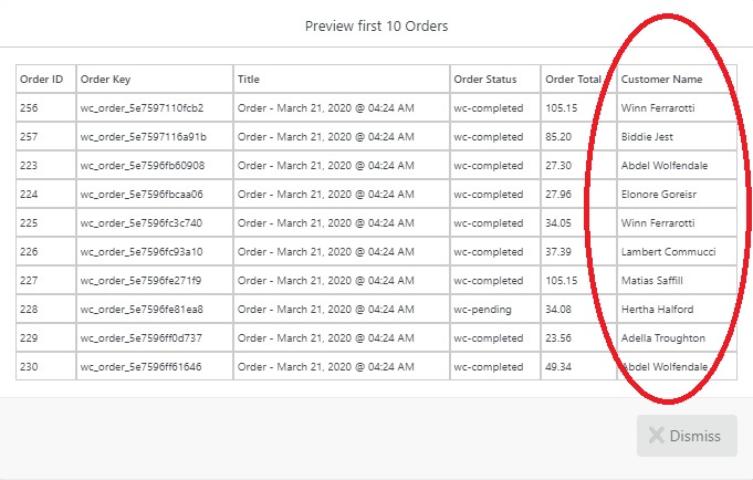 WooCommerce Export Orders Preview Custom Field