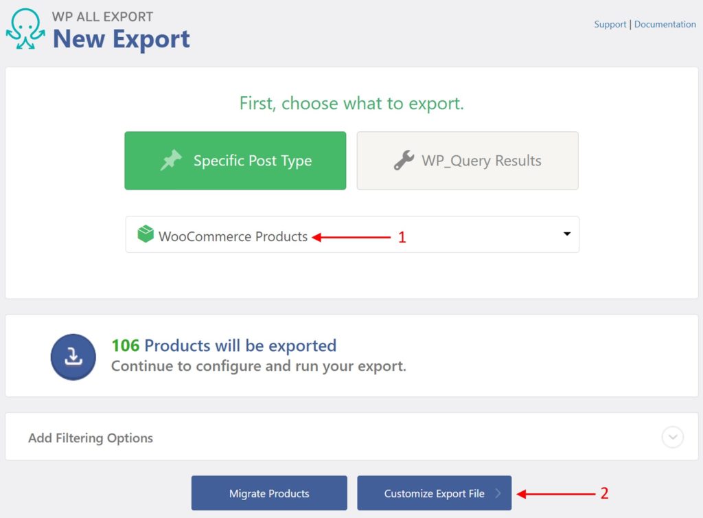 New Export WooCommerce Products