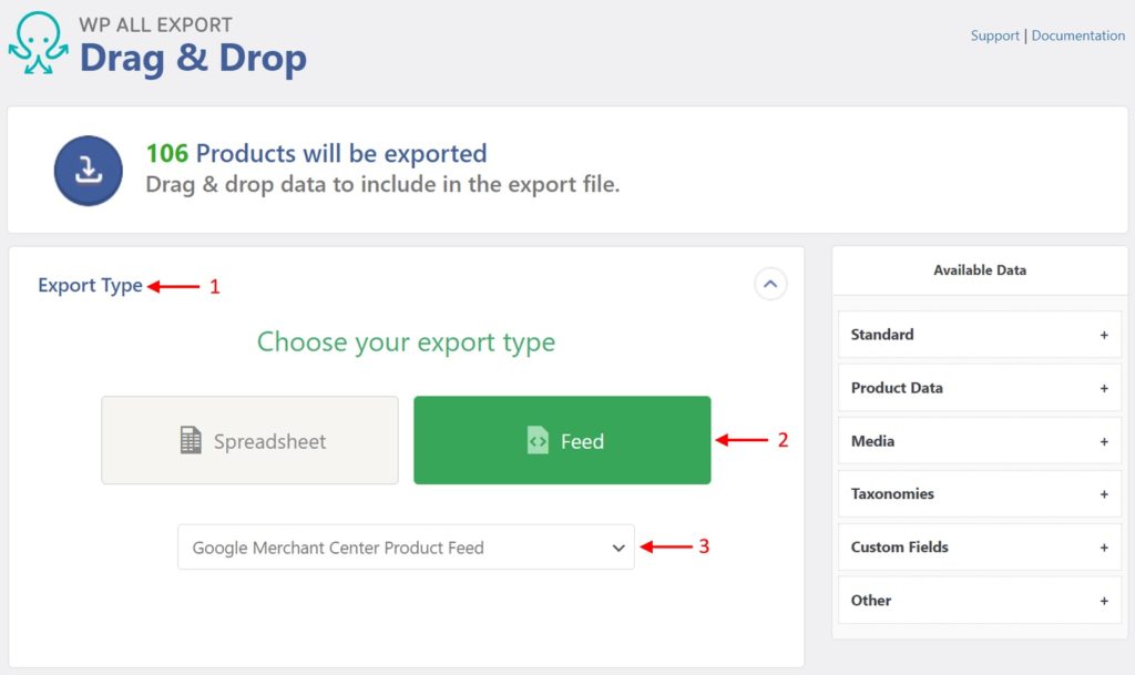 Export WooCommerce Products to Google Merchant Center Export Type