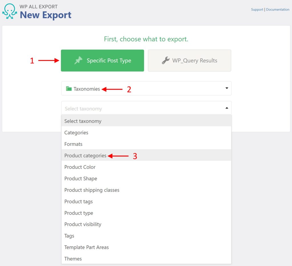 Export WordPress Categories Tags New Export