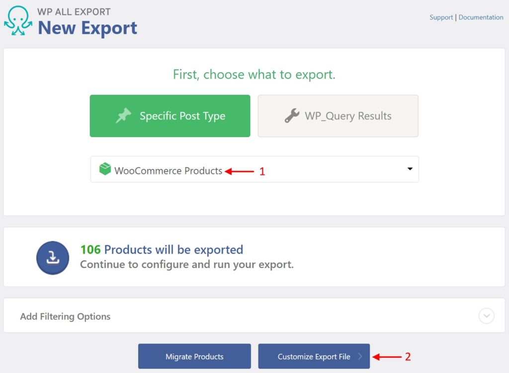 New Export WooCommerce Products
