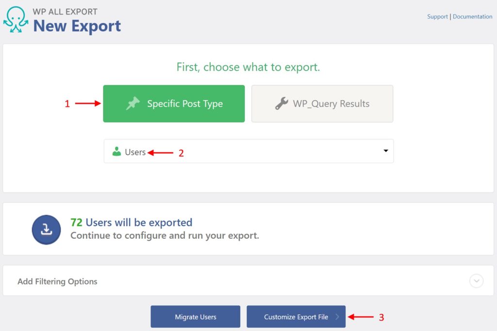 Export WordPress Users - New Export