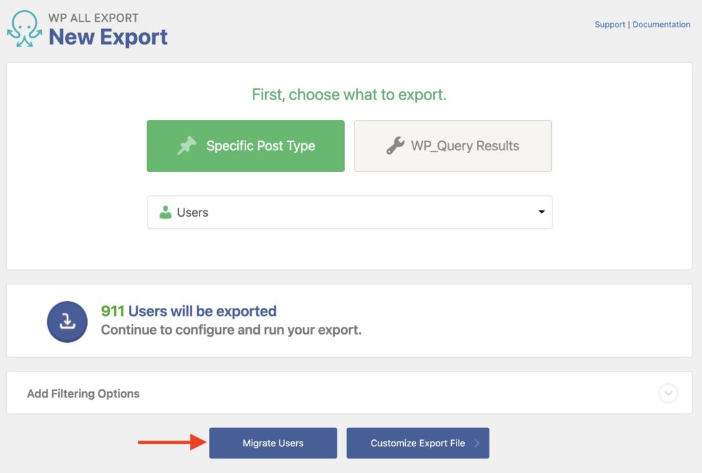 Migrate WordPress Users New Export