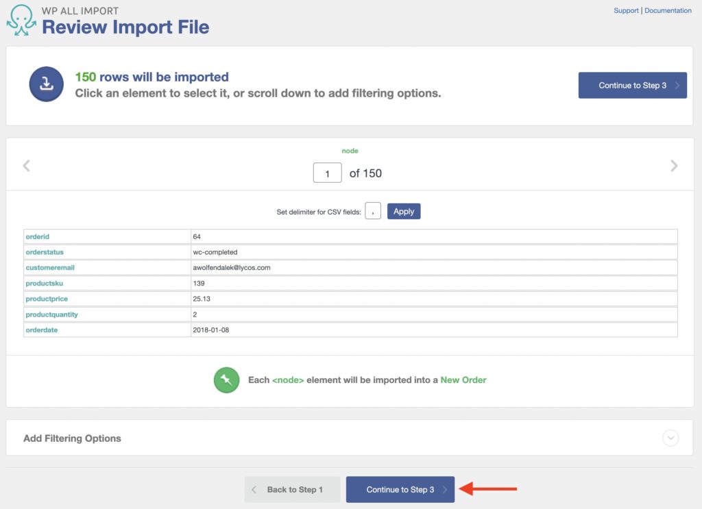 Import WooCommerce Orders Review Import File