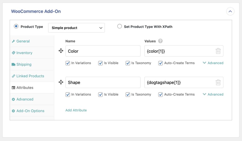 Import WooCommerce Products Attributes Tab