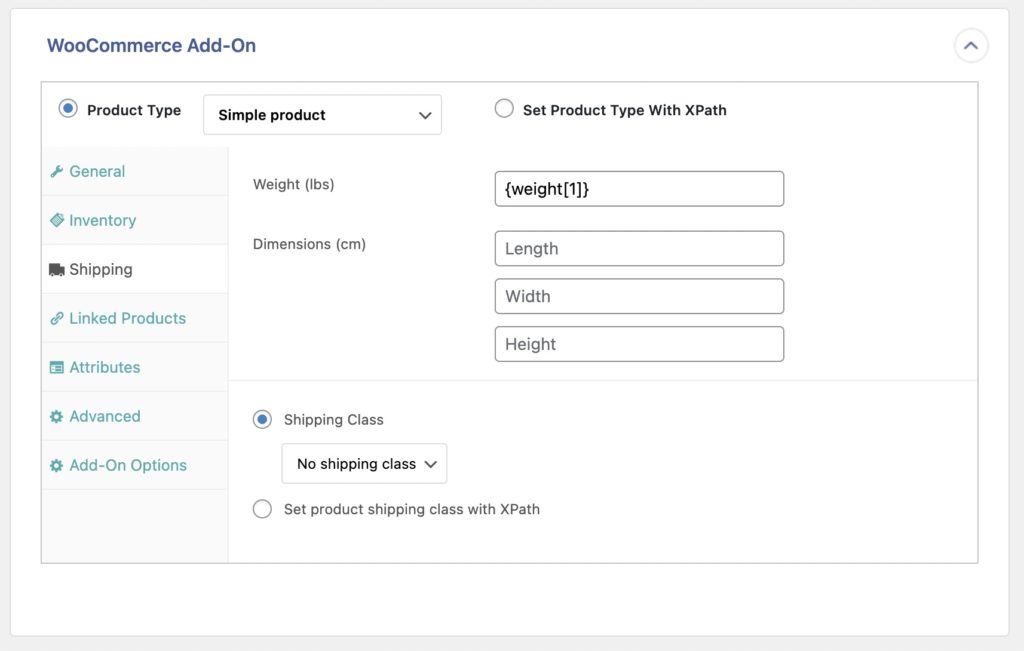 Import WooCommerce Products Shipping Tab