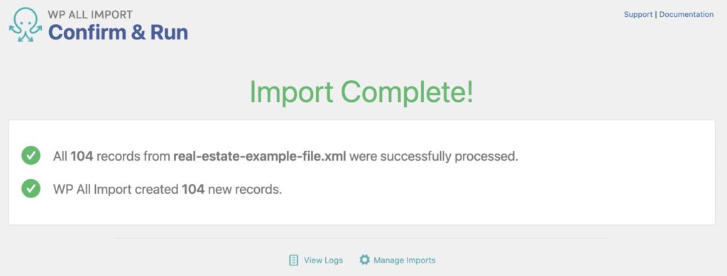 WordPress Import - Import Complete