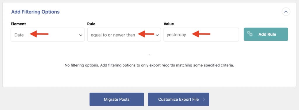 Export WordPress Posts Add Filtering Options