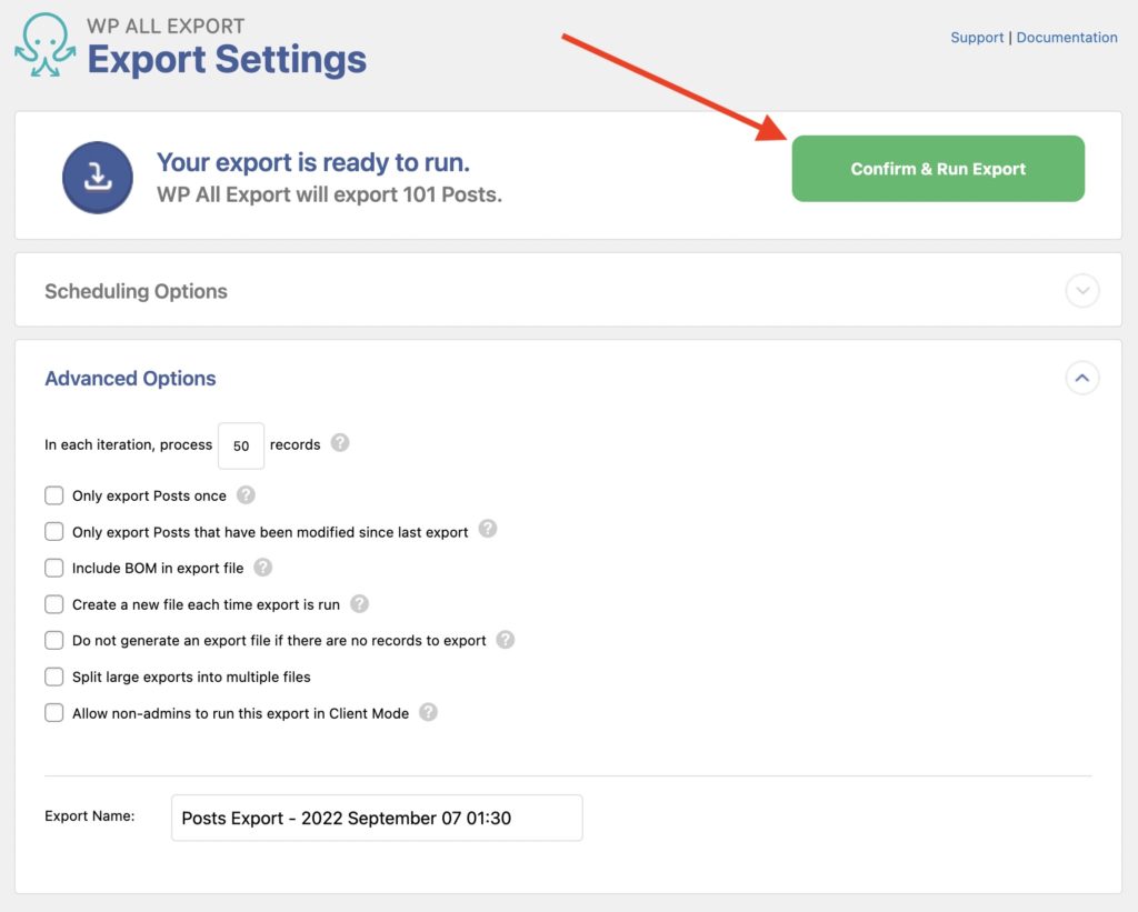 Migrate WooCommerce WordPress Data Confirm and Run Export