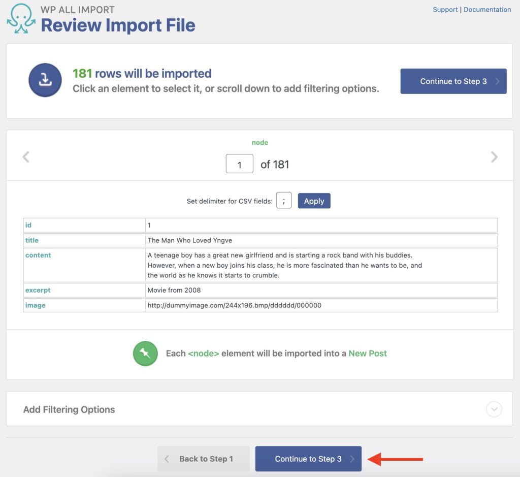 Import WordPress Posts Review Import File