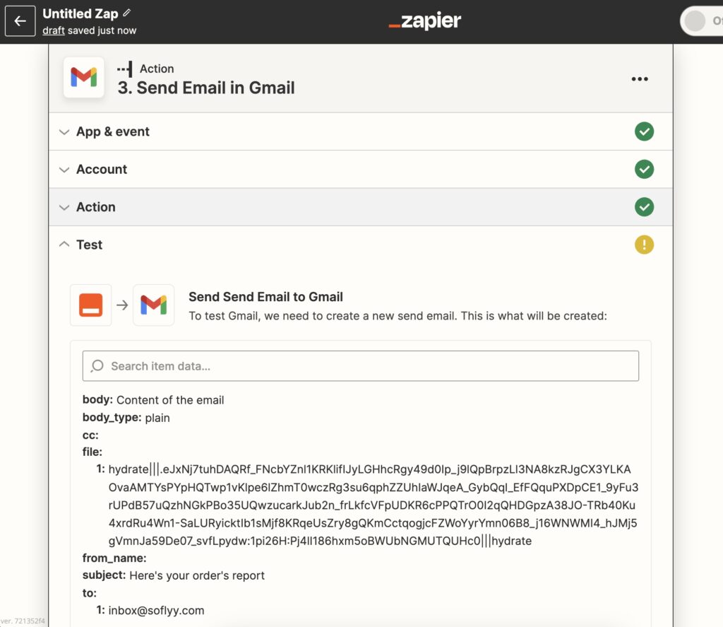 Zapier WordPress Test Gmail