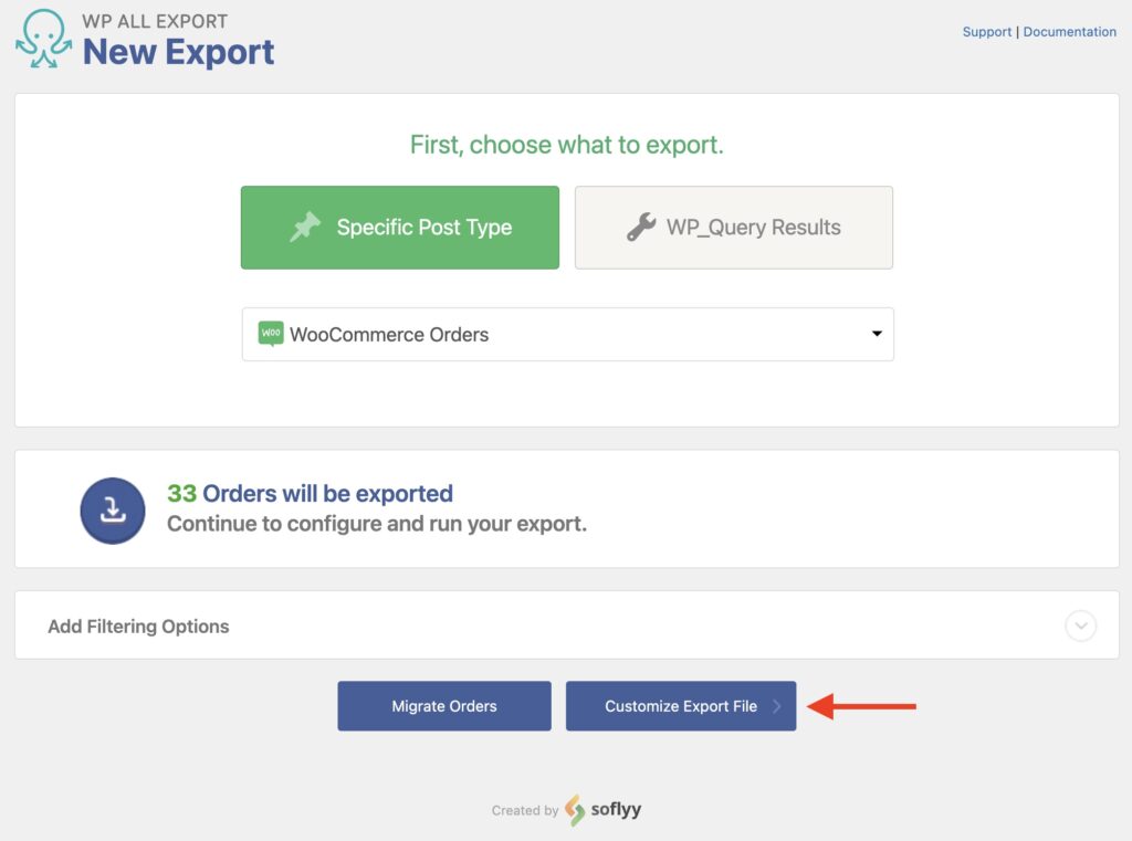 Export WooCommerce Data Create New Export