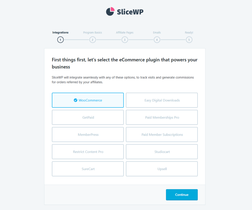 choose the eCommerce plugin