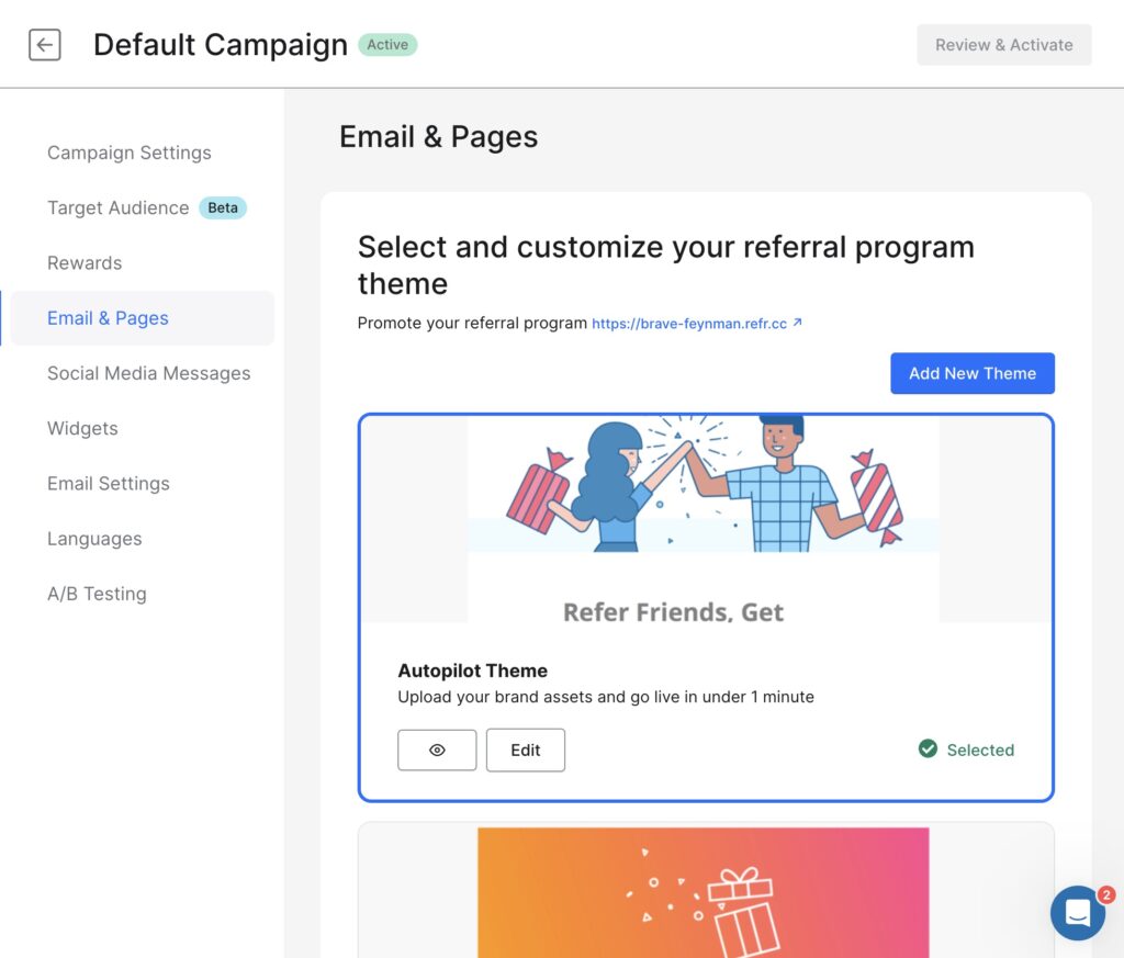 ReferralCandy Modify Email and Pages