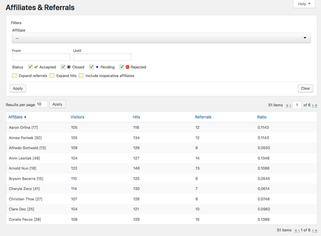 Affiliates and referral