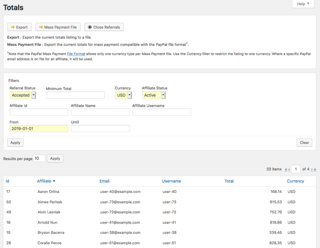 Payout management