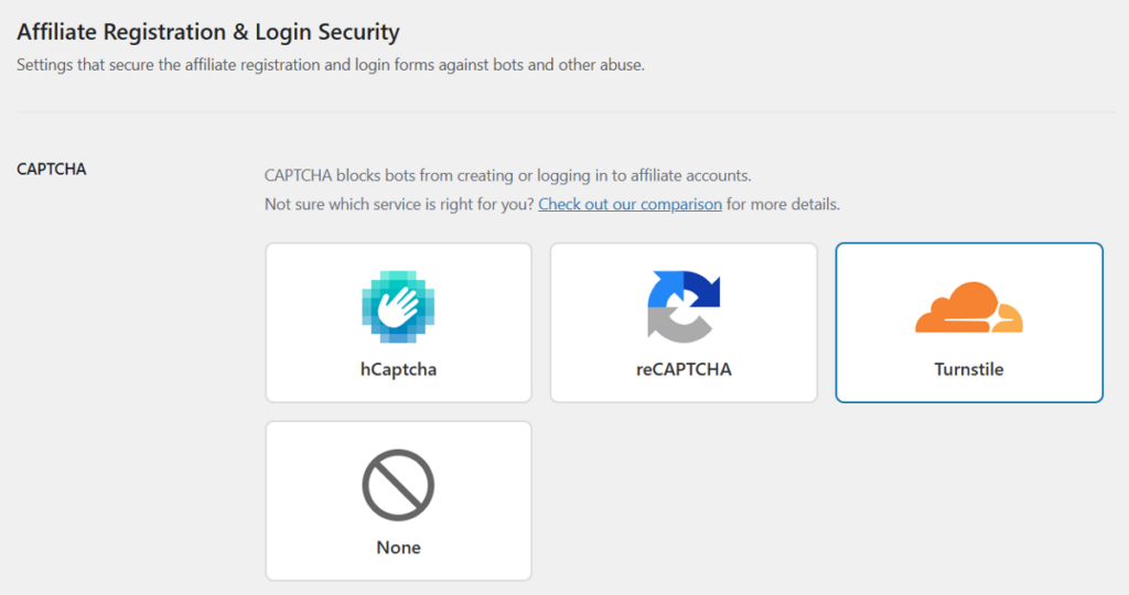 captcha integration affiliateWP