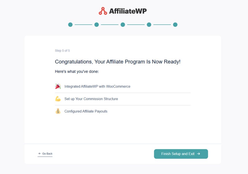 final affiliateWP wizard step