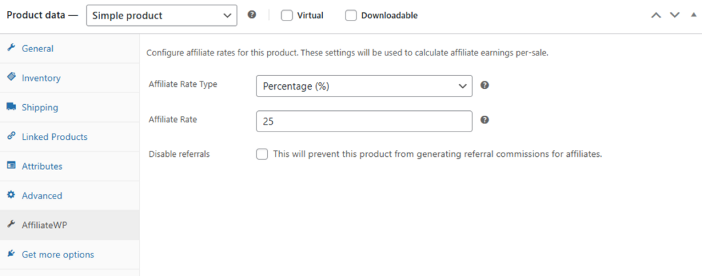 product specific affiliate commission