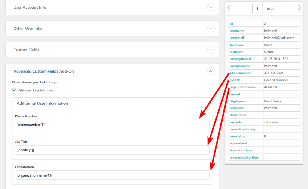 Map Advanced Custom Fields WP All Import