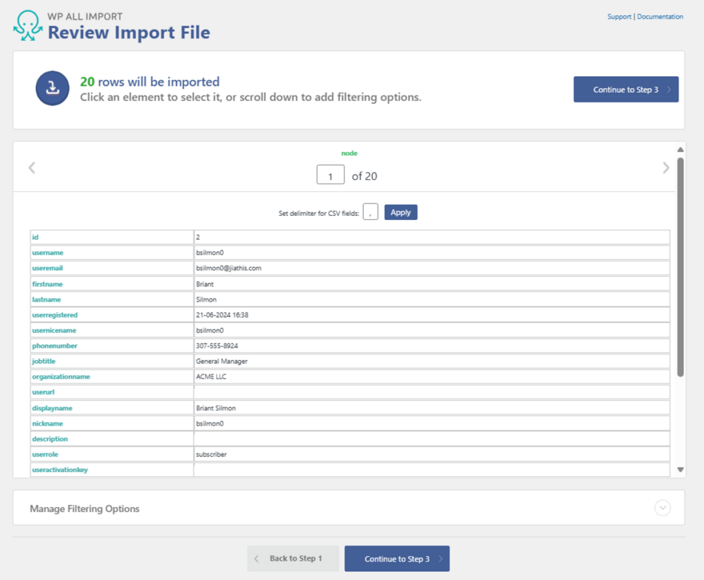 Review Import File WP All Import