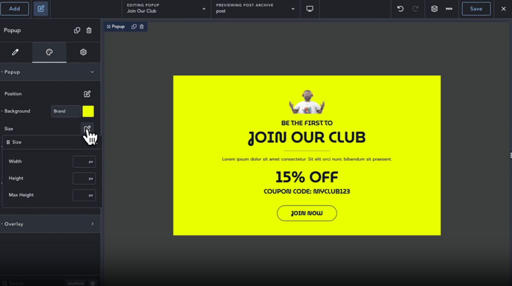 Breakdance popup builder