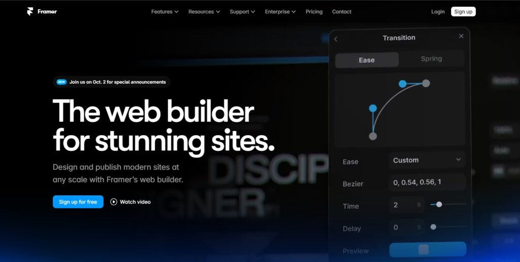 Framer website builder