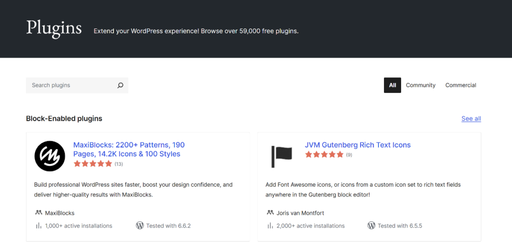 WordPress plugin directory