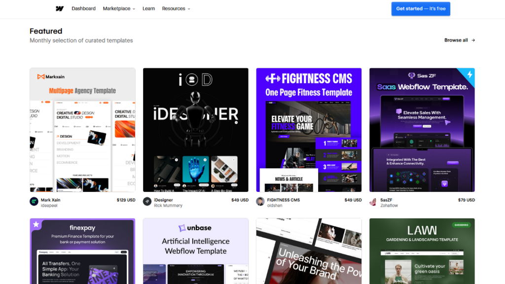 Webflow templates