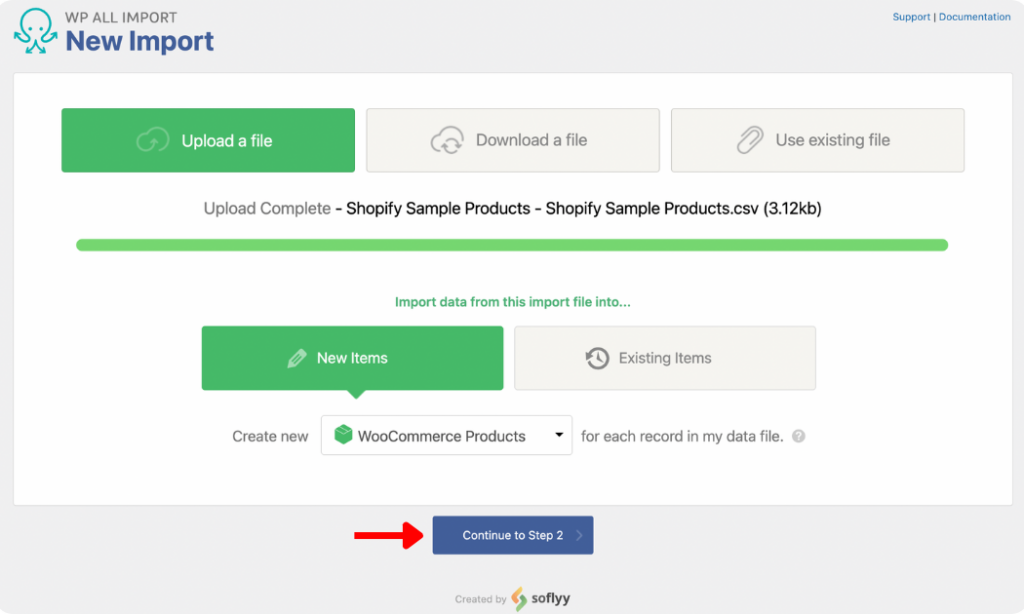 upload Shopify product data to WP All Import