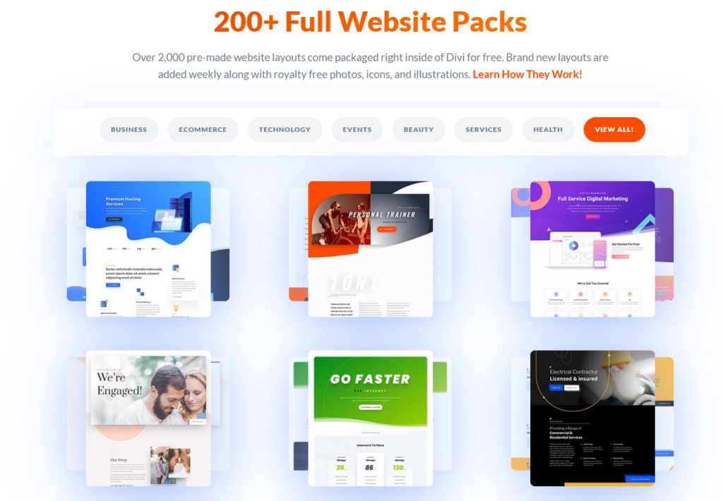 Divi template library