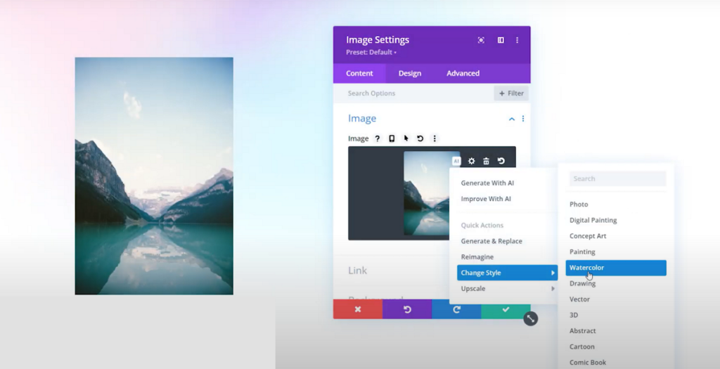 Divi AI image editing