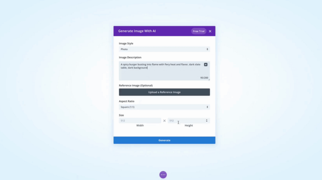 Divi AI image generator