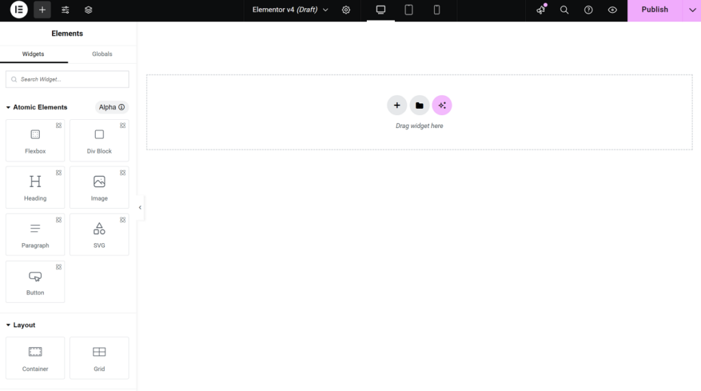Elementor atomic elements