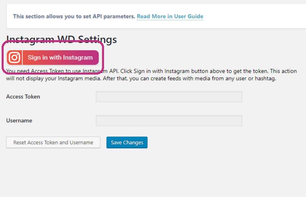 10web sign in with Instagram to connect your feed