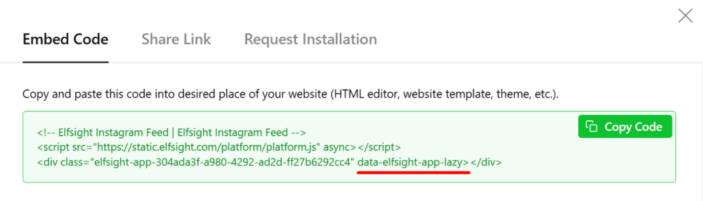Elfsight Instagram widget lazy loading