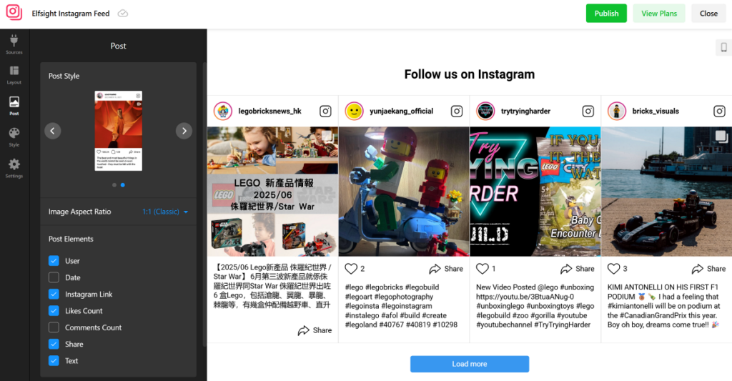Elfsight post style template