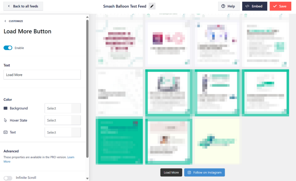 Enable Load more button on Smash Balloon feed