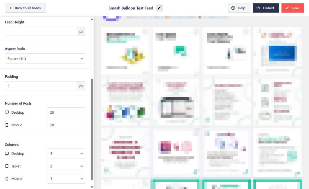 Smash Balloon custom padding and spacing options