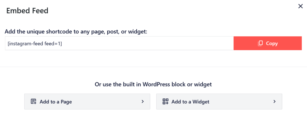 Smash Balloon embed options