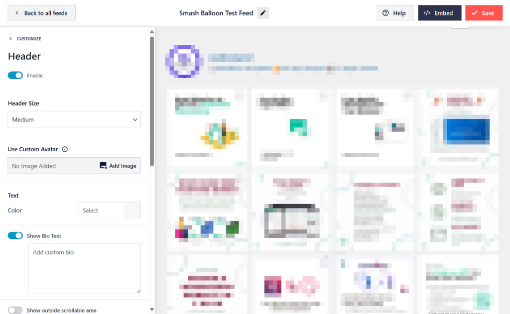 customize the feed header in Smash Balloon
