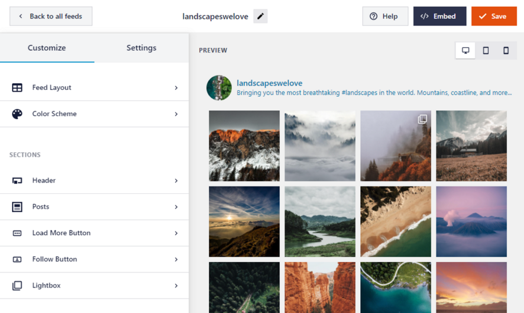 smash balloon create new Instagram feed