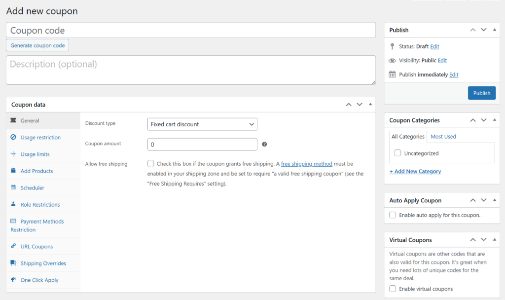 Add new coupon interface