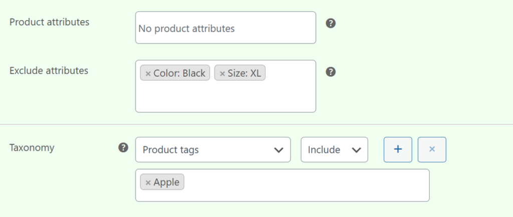attributes and taxonomy restrictions offered by smart coupons plugin