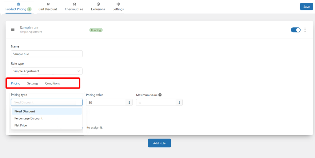 create a new rule interface