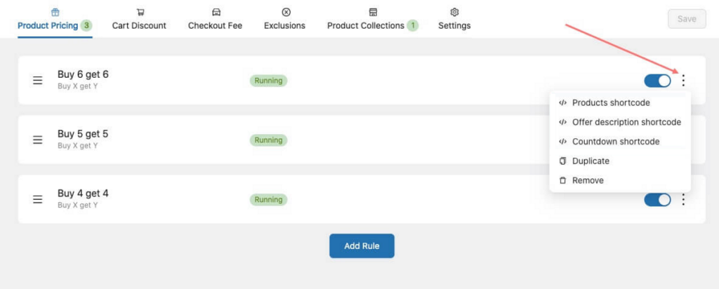 discount rules shortcode