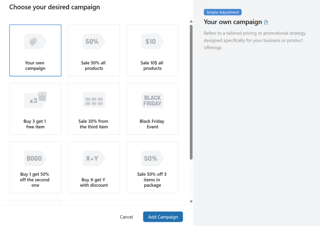 discount rules templates