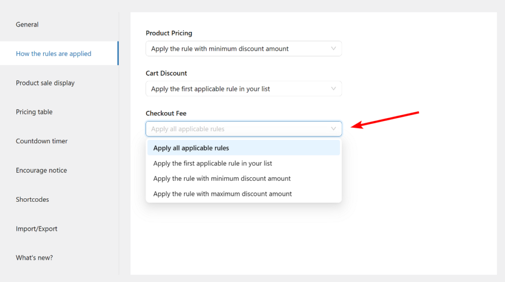 rules application logic in Yaypricing