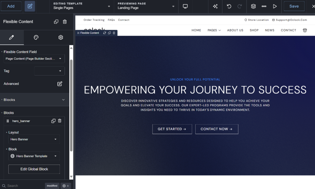 ACF flexible content element in Breakdance