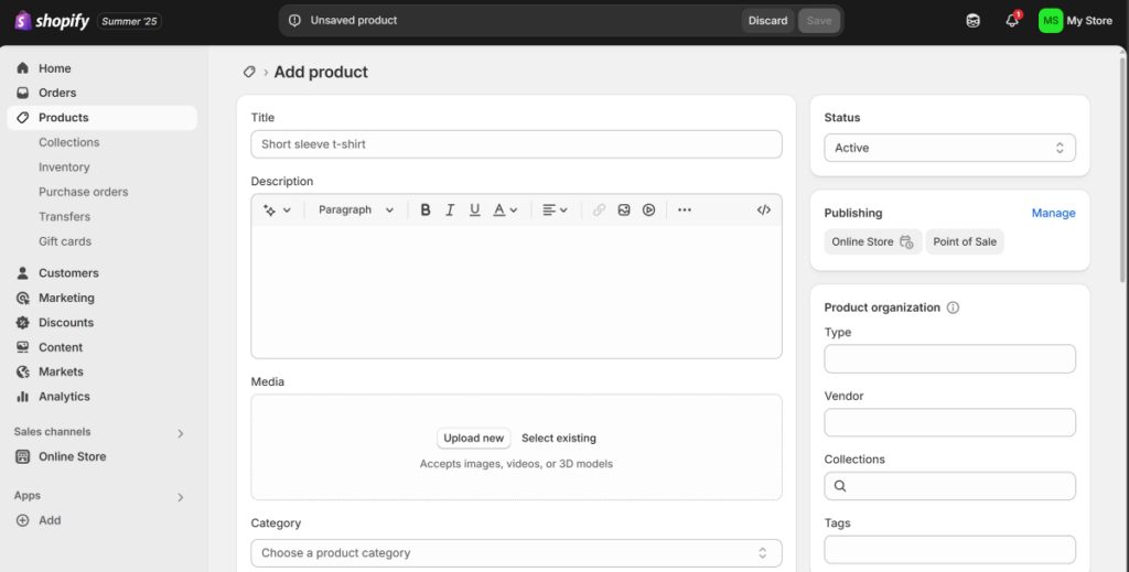 Shopify product management